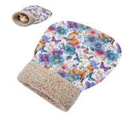 Cat Sleeping Bag Pet Mat Self Warming Cave Pad Tunnel Hideaway Calming Bed Small Dog Flower Butterfly Fox