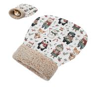 Cat Sleeping Bag Pet Mat Self Warming Cave Pad Tunnel Hideaway Calming Bed Small Dog Panda Snowman Fox Leaf