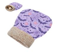 Cat Sleeping Bag Pet Mat Self Warming Cave Pad Tunnel Hideaway Calming Bed Small Dog Purple Bat Spiderweb Heart
