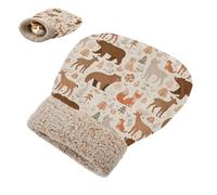Cat Sleeping Bag Pet Mat Self Warming Cave Pad Tunnel Hideaway Calming Bed Small Dog Tree Bear Deer Fox