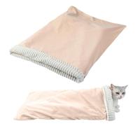 Cat Sleeping Bag - Plush Velvet Pet Nest | Safe Sleeping Bag for Pets | Cosy Autumn Winter Hideaway Bed for Cuddling, Rest, Cuddly Bag, at Home, Car, Autumn