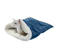 Cat Sleeping Bag - Plush Velvet Pet Nest | Safe Sleeping Bag for Pets | Cosy Autumn Winter Hideaway Bed for Cuddling, Rest, Cuddly Bag, at Home, Car, Autumn