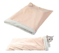 Cat Sleeping Bag Plush Velvet Semi- 65 x 45 x 3 cm Warm Indoor Sleeping Bag for Autumn Winter Safe Comfort Cat Nest for Small Medium Cats, Vacuum Packaging Required