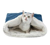 Cat Sleeping Bag Plush Velvet Semi- 65 x 45 x 3 cm Warm Indoor Sleeping Bag for Autumn Winter Safe Comfort Cat Nest for Small Medium Cats, Vacuum Packaging Required
