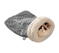 Cat Sleeping Bag Plush Winter Soft Warm Closed Bed Pet Rest House Cosy Dog Sleeping Bag Comfortable Nest Hiding Cushion for Cat Rabbits Small Animals Living Room Bedroom