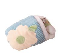 Cat Sleeping Bag, Sakura Cat Bed with Detachable Pillow, 25.2 x 17.3 in / 64 x 44 cm Semi Enclosed Cave Cat Bed, Rabbit Fleece, Windproof, Warm and Cozy, for Cats Up to 15 lbs