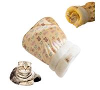 Cat Sleeping Bag Self-Warming Plush Winter Pet Bed, 360° Wrap Cave Nest for Indoor Cats/Puppy, Plush Cat Sleeping Bag for Rabbit, Portable and Washable (Brown(L-22 x 18in))