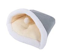 Cat Sleeping Bag Semi Closed Fluffy Soft Washable Cat Bed for Indoor Cats Puppy Kitty Kitten (Cat litter-gentleman gray)