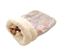 Cat Sleeping Bag, Soft Plush Pet Bed, Cozy Warm Sack Design, Compact Enclosed Cave for Kittens and Puppies, 15.75x21.65 inches, Black, Pink, Cream, Gray, Brown