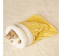 Cat Sleeping Bag, Warm Indoor Cat Cave Bed, Semi Enclosed Sleeping Bag for Cats 360°Wrap Soft Plush Cat Bed, Comfortable Cat Nest Bed, Cat Beds, Cat Sleeping Bag for Indoor Cats