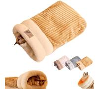 Cat Sleeping Bag, Washable Self Warming Cat Bed Snuggle Sack, 360°Wrap Comfortable Pet Snuggle Sack Cosy Pet Nest Bed, Winter Pet Bed For Dogs And Cats Up To 6kg (Brown)