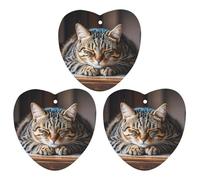 Cat Sleeping Car Air Freshener, 3 Pcs Love form Hanging Air Freshener Cards, Long Lasting Fragrance Scented Cards for Car, Home, Office White-style