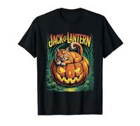 Cat Sleeping in Jack O Lantern Pumpkin Halloween T-Shirt