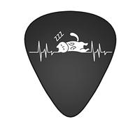 Cat Sleeping Lazy Heart Frequenzy 12-Pack Guitar Picks, Includes Thin, Medium & Heavy Gauges 3 Sizes for Guitar Electric Acoustic Picks
