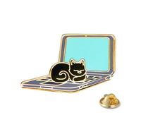 Cat Sleeping On Laptop Cute Brooch for Women Men Cartoon Animal Badges Exquisite Lapel Pins Funny Novel Jewelry Dress Hat Bag Accessories for Daughter Son Decoration Birthday Christmas Gift,