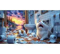 Cat-sleeping-under-starry-night-sky 1000 Pieces Puzzle for Adults Recycled Paper Fun and Challenging Family Game Great Gift Idea for Wall Decoration and Gifts 38x26/1000pcs