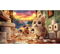 Cat-sleeping-under-starry-night-sky Adult Jigsaws Puzzle 1000 Piece Educational Games Fun Present & Activity for Home Challenging Puzzles for Relaxation, Creativity & Gift Giving 38x52/1000pcs