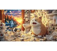 Cat-sleeping-under-starry-night-sky Jigsaw Puzzle 1000 Pieces Recycled Paper Educational Games Great Gift Idea for Adults and Kids Age 12 Years Up Beautiful Decoration Puzzle 70x50/1000pcs