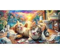 Cat-sleeping-under-starry-night-sky Jigsaw Puzzle 1000Pc Recycled Paper Impossible Hard Difficult Educational Game Decompression Great Gift Idea 70x50/1000pcs