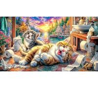 Cat-sleeping-under-starry-night-sky Puzzle for Adults 1000 Piece Impossible Hard Difficult Challenging Educational Game Decompression Fun Present & Activity for Home 70x50/1000pcs