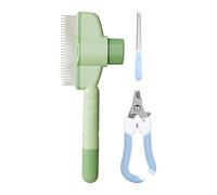 Cat Slicker Brush, Hair Removal Comb for Puppies, Non-Slip Brush with Release Button for Short-Haired Dogs and Cats with Gentle Bristles