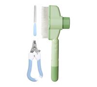 Cat Slicker Brush - Kitten Grooming Comb - Soft Non-slip Brush with Release Button for Short Haired Dogs and Cats