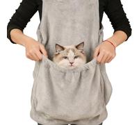 Cat Sling as Apron Bag, Cat Carrier Soft With Holes,Adjustable Sleeping Bag and Portable Cat Carry Bag, Sling Holder for Small Pets, For Home Apartment Bedroom Living Room (Grey-No holes)