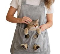 Cat Sling as Apron Bag, Cat Carrier Soft With Holes,Adjustable Sleeping Bag and Portable Cat Carry Bag, Sling Holder for Small Pets, For Home Apartment Bedroom Living Room (Grey-with holes)