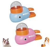 Cat Slot Machine Treat Dispenser, Slow-Feeding Duck Toy, Funny Interaction Pet Food Dispenser, Interactive Treat Dispenser Toy for Pet Healthy Eating & IQ Training (Blue +Pink)