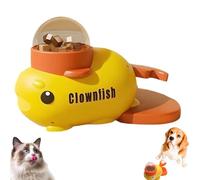 Cat Slot Machine Treat Dispenser, Slow-Feeding Duck Toy, Funny Interaction Pet Food Dispenser, Interactive Treat Dispenser Toy for Pet Healthy Eating & IQ Training (Yellow)