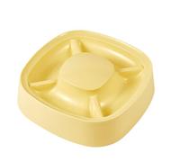 Cat Slow Feed Bowl, 2 in 1 Pet Feed and Water Bowl, Portable Dog Water Fountain with 4 Compartments, Comfortable Dog Slow Feeder Bowl, Anti Gulping Puppy Food Bowl for Pets Outdoor Indoor Dog Cat