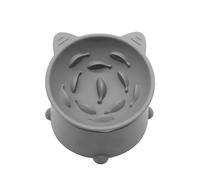 Cat Slow Feeder Bowl,3-Speed Adjustable Elevated Cat Bowl,Cat Food Puzzle with Suction Cup Suitable for Kittens/Adult Cats/Elderly Cats (Gray)