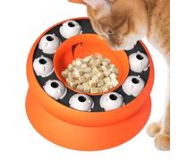 Cat Slow Feeder Bowl,Rotating Wet Food Feeder Bowl - Slow Eating Tableware Interactive Feeding Game for Daily Indoor Outdoor Living Room Travel Dry Food Boredom Fast Eater