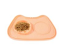 Cat Slow Feeder - Interactive Puzzle Feeding Bowl, Suction Plate, Anti-Choking Treat Dish | for Wet Dry Food Snacks Yogurt Strips Pet Enrichment Training Calm Eating Chew Activity