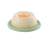 Cat Slow Feeder Toy, Anti-Spill Self-Entertainment Pad, Slow Feeder Bowl, Anxiety Relief and Self Soothing Treat Dispenser - Tongue Cleaning Nubby Design with Rotating Roller Ball (Yellow)