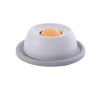 Cat Slow Feeder Toy, Anti-Spill Self-Entertainment Pad, Slow Feeder Bowl, Anxiety Relief and Self Soothing Treat Dispenser - Tongue Cleaning Nubby Design with Rotating Roller Ball (Grey)