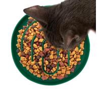 Cat Slow Rising Bowl | Anti-Glutton Feeder for Kibble - Round Non-Slip Plate Indoor Living Room Balcony Bedroom