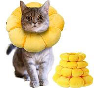 Cat Small Dog Recovery Collar, Cute Sunflower Neck Cone After Surgery, Adjustable Pet E Collar, Wound Healing Protective Cone Surgery Recovery Elizabethan Collars for Small Pets (M)