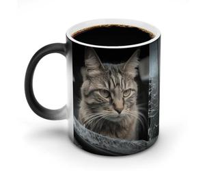 Cat Smashes Glass in Car Coffee Mug Thermochromic Funny Discoloration Mug