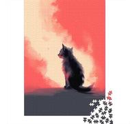 Cat Smoke 1000-Piece Adult Jigsaw Puzzle, 52x38cm/1000pcs; Family Table Time Without A Screen; Low-dust White Cardboard Pieces