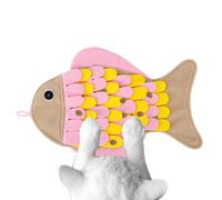 Cat Sniffing Mat - Fish Design Foraging Pad, Pet Feeding Enrichment Blanket for Small Dogs Cats Rabbits, Interactive Felt Snuffle Play Rug Stress Relief Toy | Pet Training Feeding Accessories