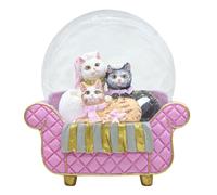 Cat Snow Globes for Girls - 100MM Pink Glitter Glass Snowglobe for Kids, Christmas Snow Globe, Snow Globes Home Office Table Decor Birthday Gift (Pink)