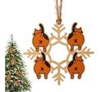 Cat Snowflake Ornaments for Christmas Tree,Christmas Cat Snowflake Decor | Holiday Seasonal Decoration for Window Rearview Mirror Wall Front Porch Backpack Keychain Charm