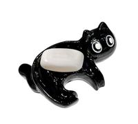 Cat Soapbox - Elegant Kitty Styled Drip Reducing Bar Container, Secure Washroom Fixture Supporting Friendly Care | Ceramic Home Holder Tray, Versatile Countertop Storage, Art