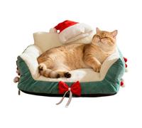 Cat Sofa Bed - Christmas Living Room with Santa Hat - Sofa Support for Cats, for Home, Living Room, Bedroom, Patio, Balcony, Play Area, Apartment Sleep Night, Rest Quotes