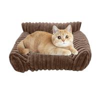 Cat Sofa Bed Soft Pet Sofa | Plush Upholstered Raised Sofa Bed for Indoor Outdoor Travel Apartment Car Patio