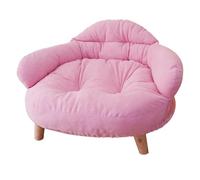 Cat Sofa Chair Bed Elevated Pet Cat Dog Beds Cat Stool Bed Soft Pet Sofa Pet Lounger Pet House with Sturdy Wooden Legs Cat Dog Stool Bed for Dog Kitten(Pink,60cm)