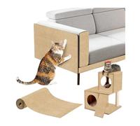 Cat Sofa Protector Trimmable Cat Scratching Mat Self-Adhesive Carpet Pad Pet Scratcher Furniture Couch Corner Indoor Sofa Wall Protector(Khaki,40x200CM)