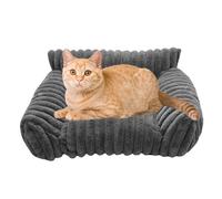 Cat Sofa Soft Pet Sofa | Plush Upholstered Raised Sofa Bed for Indoor Outdoor Travel Apartment Car Patio