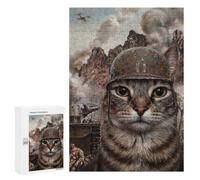 Cat Soldier in War Scene Jigsaw Puzzle for Adults And Families, 300 PCS, A Mindful Leisure Activity for Puzzle Lovers, for Family Fun